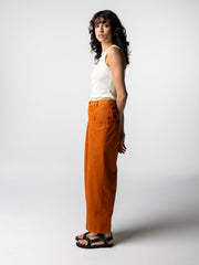 Organic Cotton Barrel Trouser in Copper - Croft