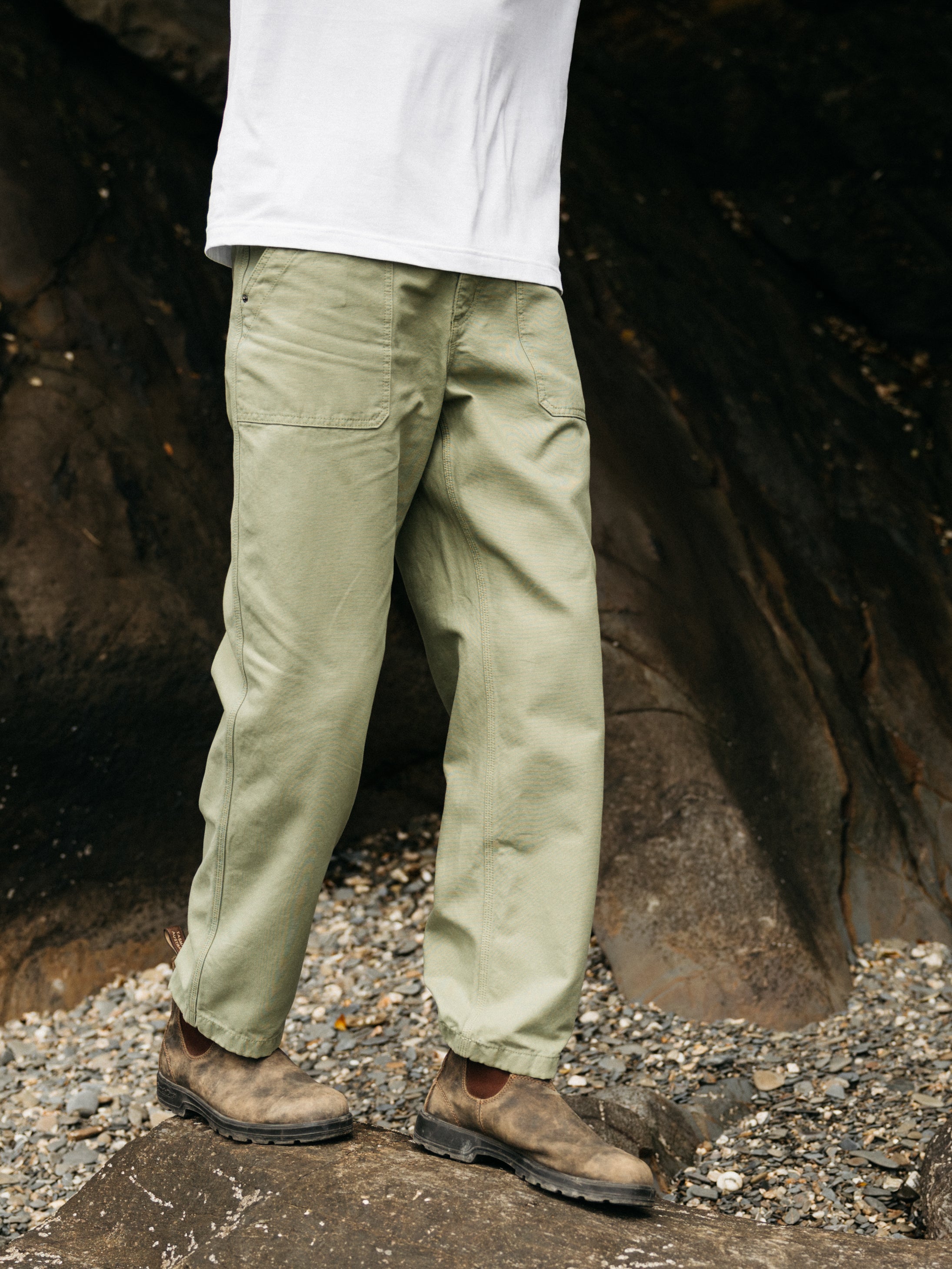 Organic Cotton Basset Utility Trouser in Green