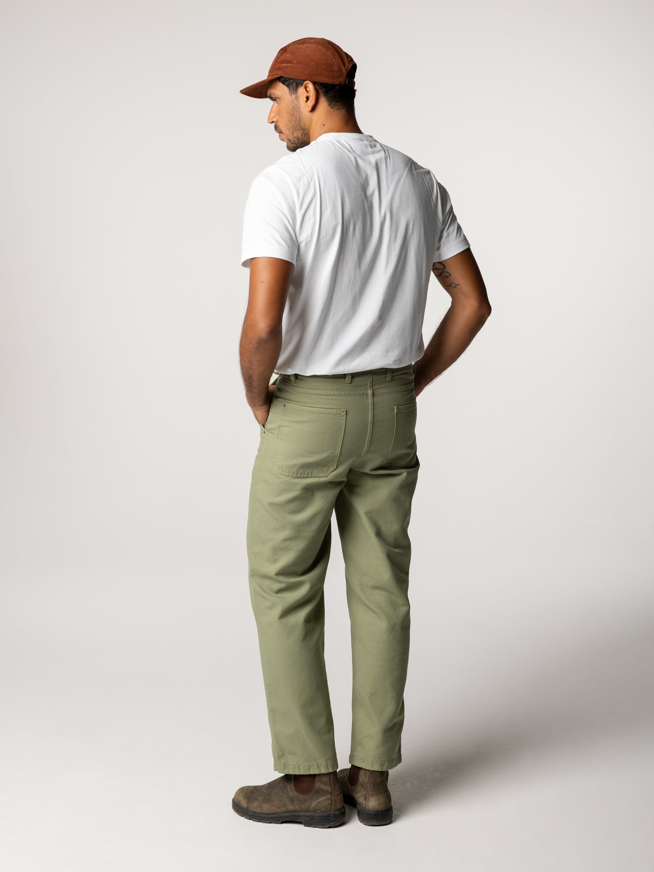 Organic Cotton Basset Utility Trouser in Green