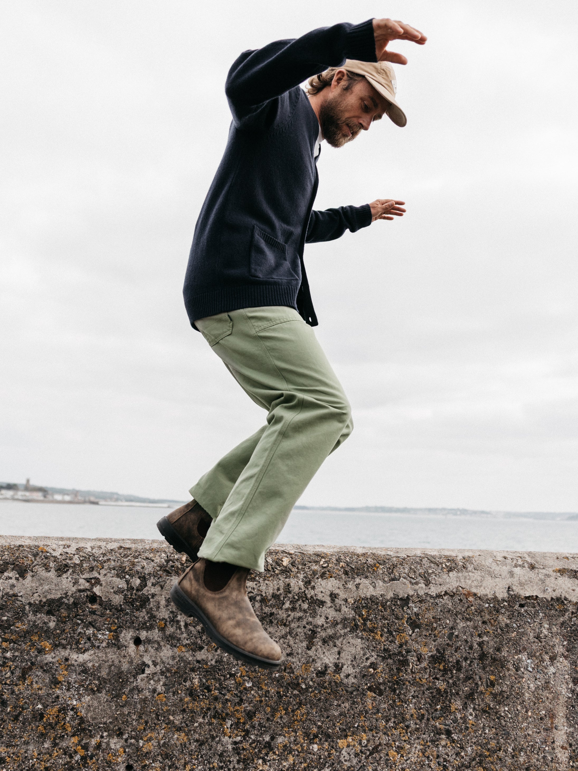 Organic Cotton Basset Utility Trouser in Green