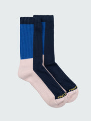 High Tide Pattern Sock (Deep Blue/Pink Osmosis)