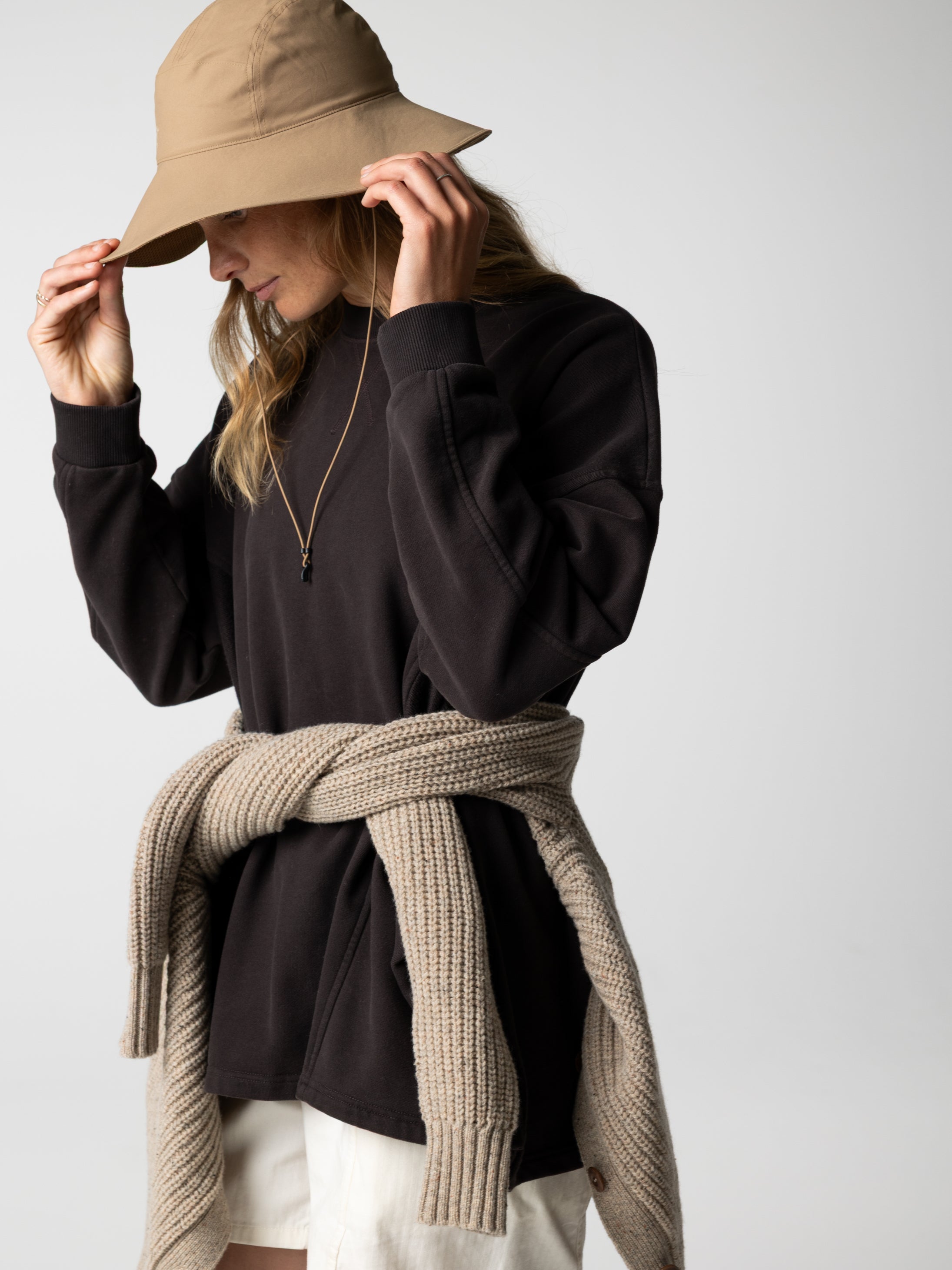 Organic Cotton Sweatshirt in Brown - Awen