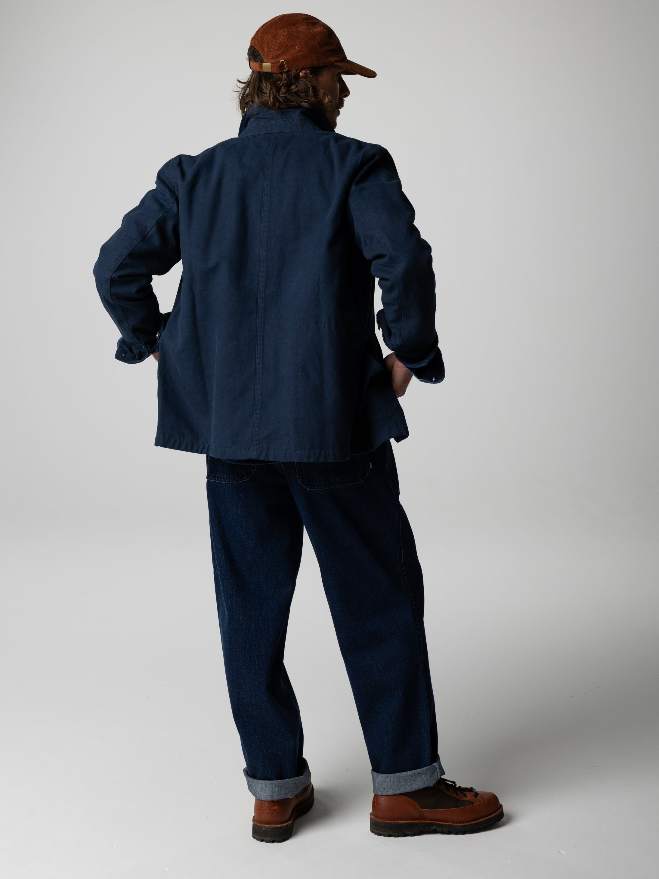 Organic Cotton Lined Jacket in Navy - Basset