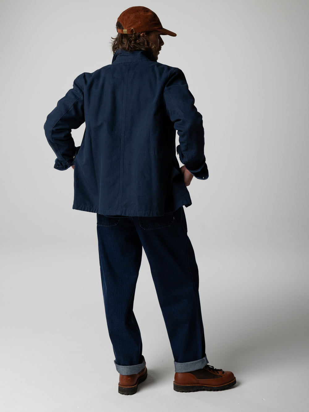 Organic Cotton Lined Jacket in Navy - Basset