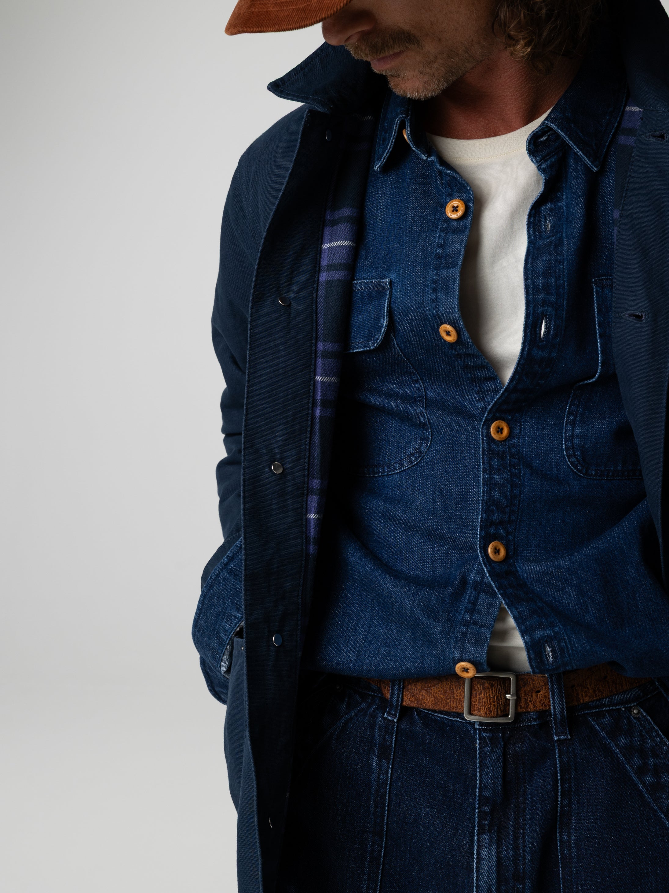 Organic Cotton Lined Jacket in Navy - Basset