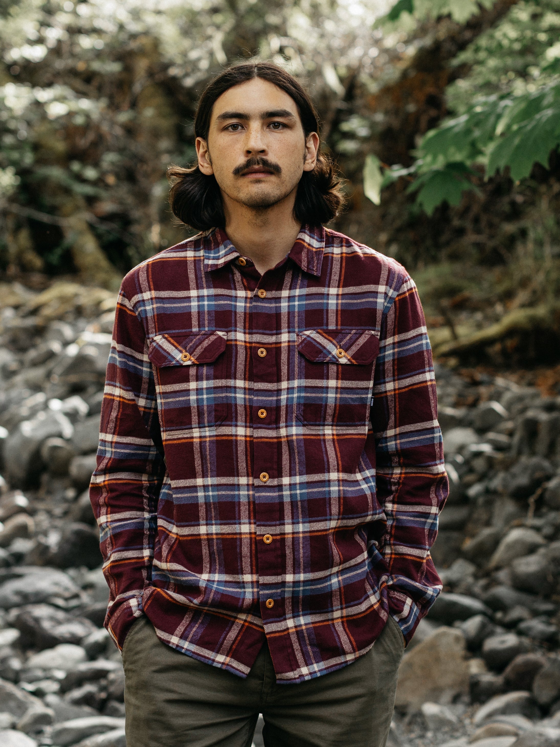 Check Shirt in Plum Check - Beardsmore