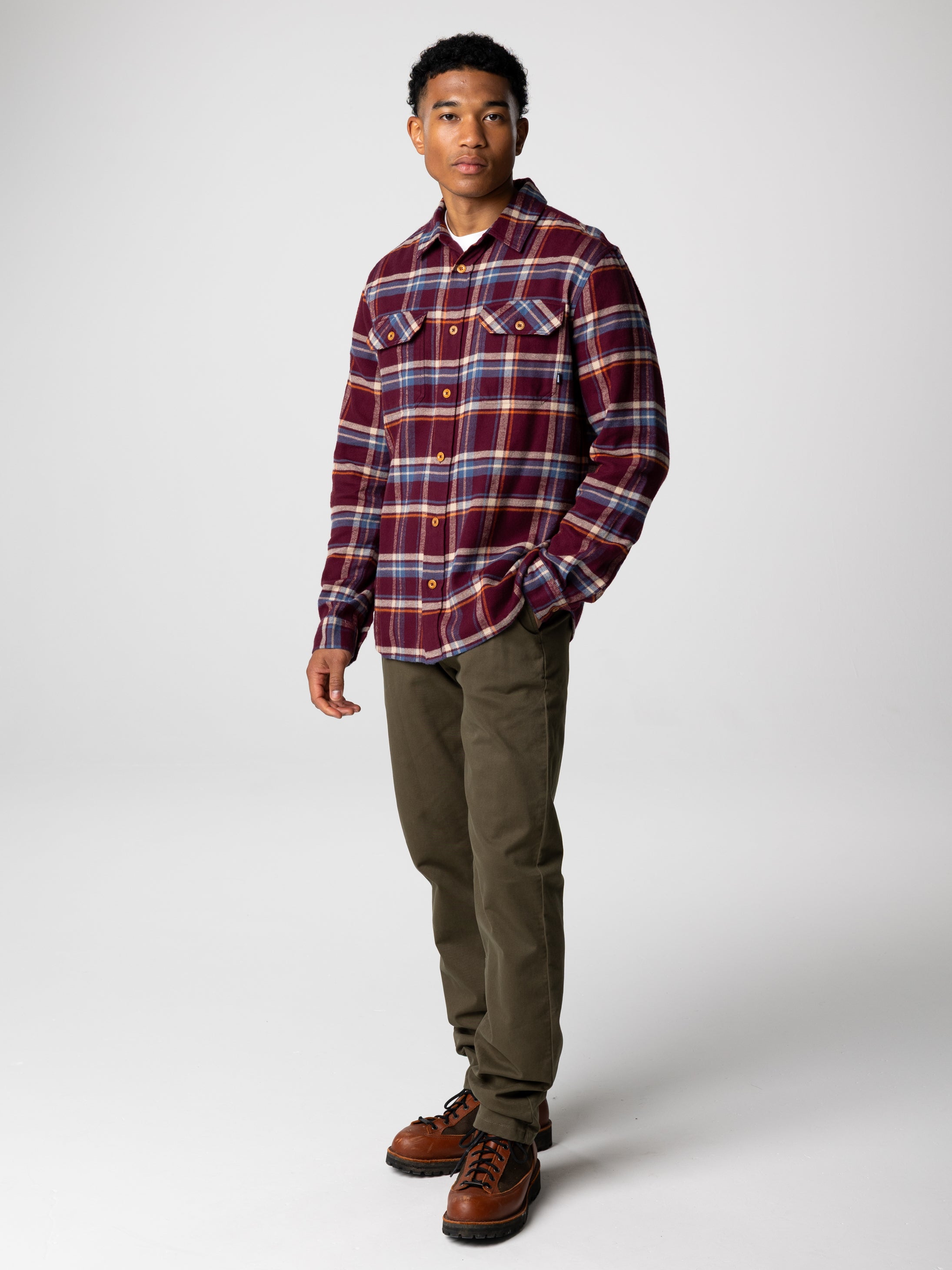 Check Shirt in Plum Check - Beardsmore