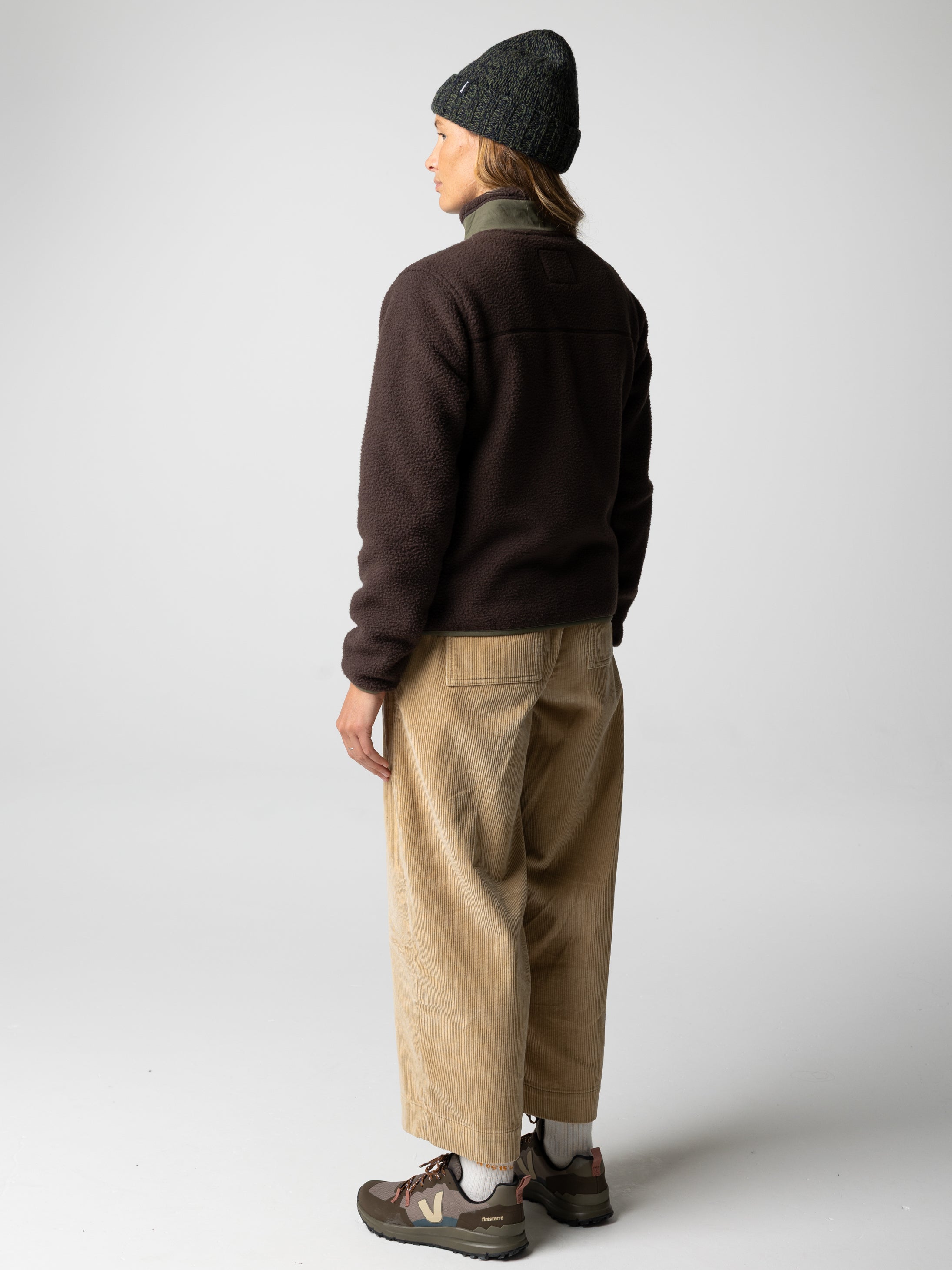 Recycled Fleece Jacket in Brown/Olive - Bolster