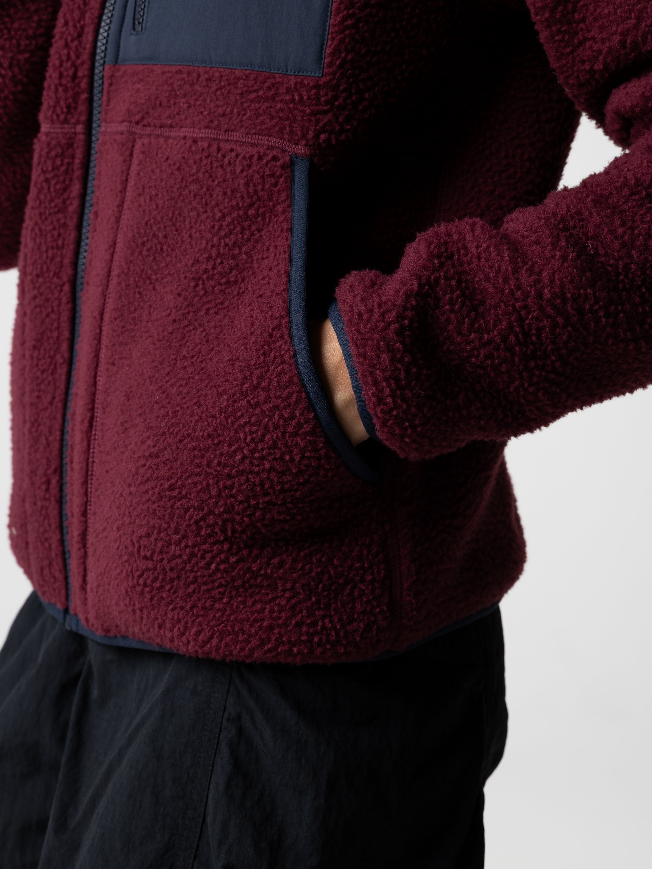 Recycled Fleece Jacket in Plum/Navy - Bolster