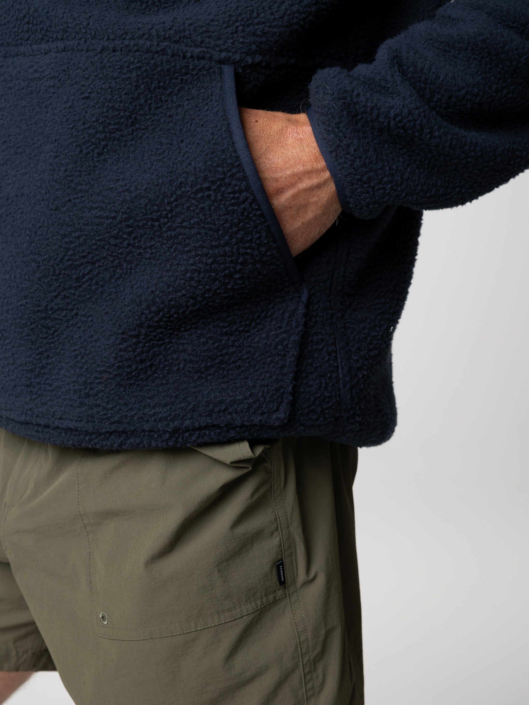 Recycled Fleece Hoodie in Navy - Bolster