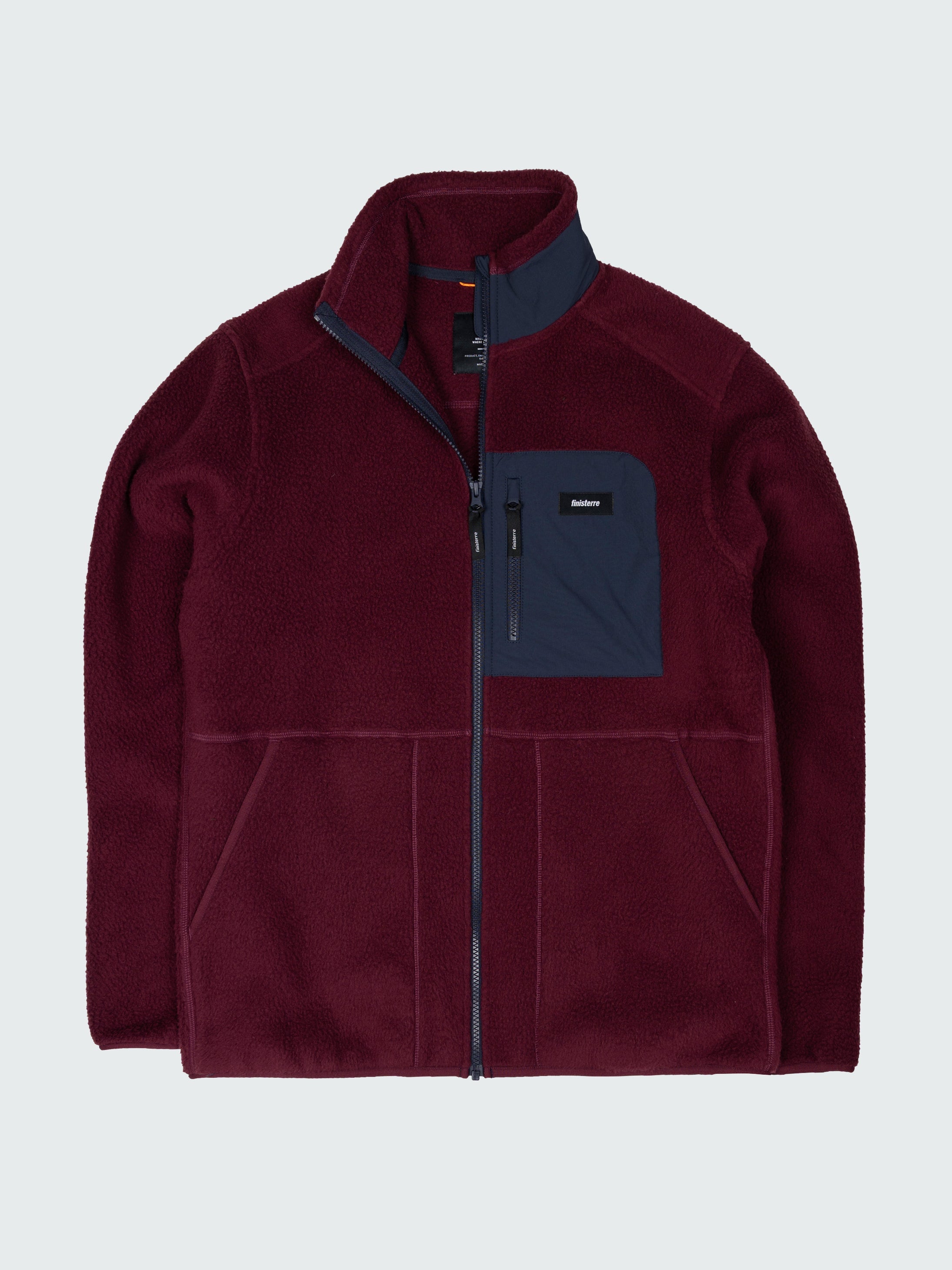 Recycled Fleece Jacket in Plum/Navy - Bolster