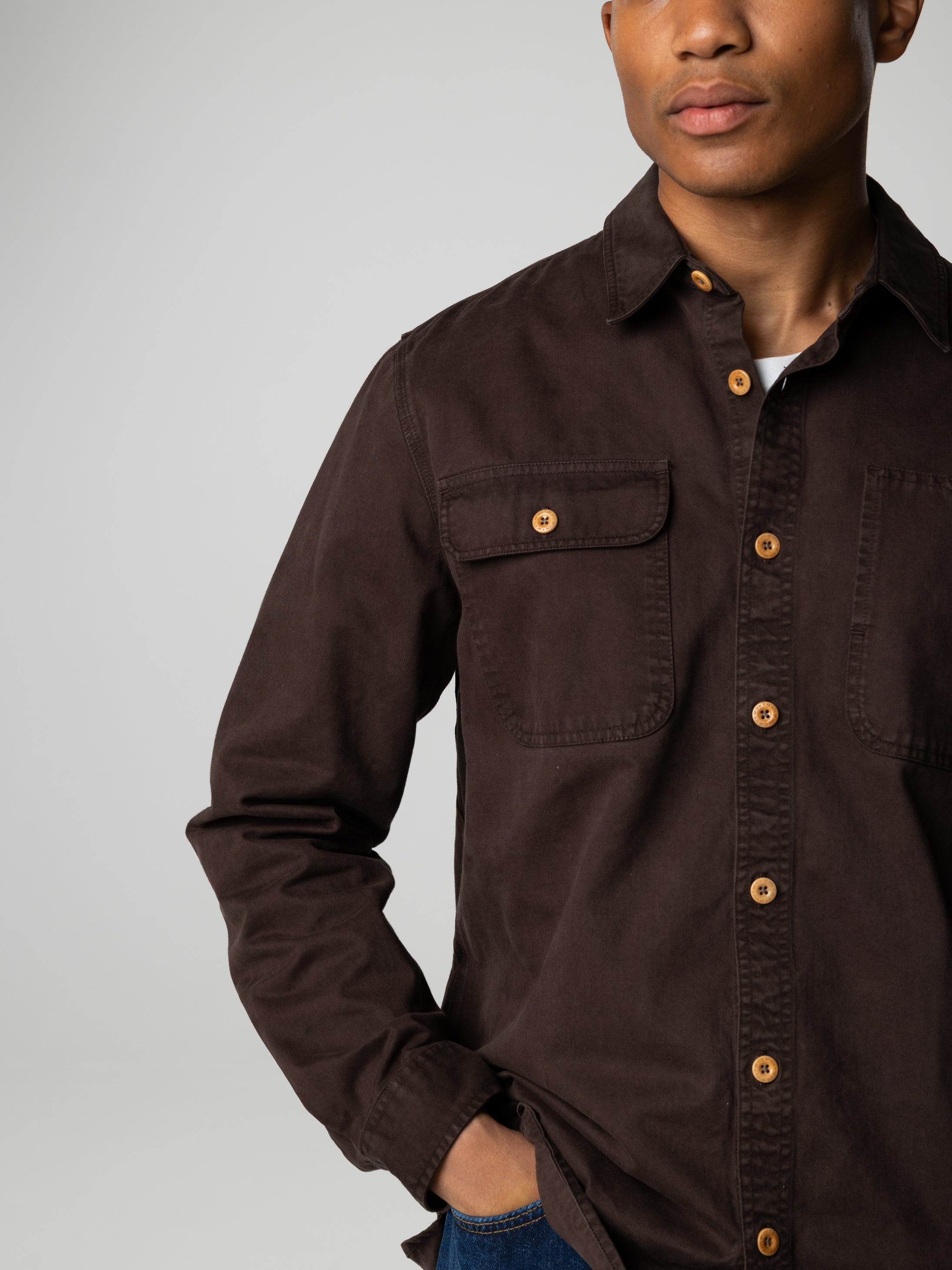 Organic Cotton Shirt in Brown - Eddystone