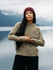 Merino Crew Knit Jumper in Seagrass - Farne