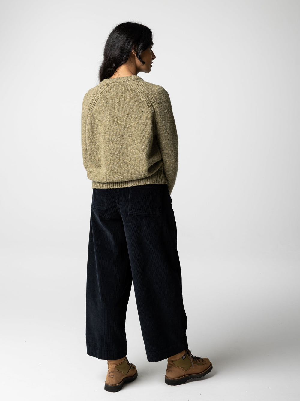 Merino Crew Knit Jumper in Seagrass - Farne