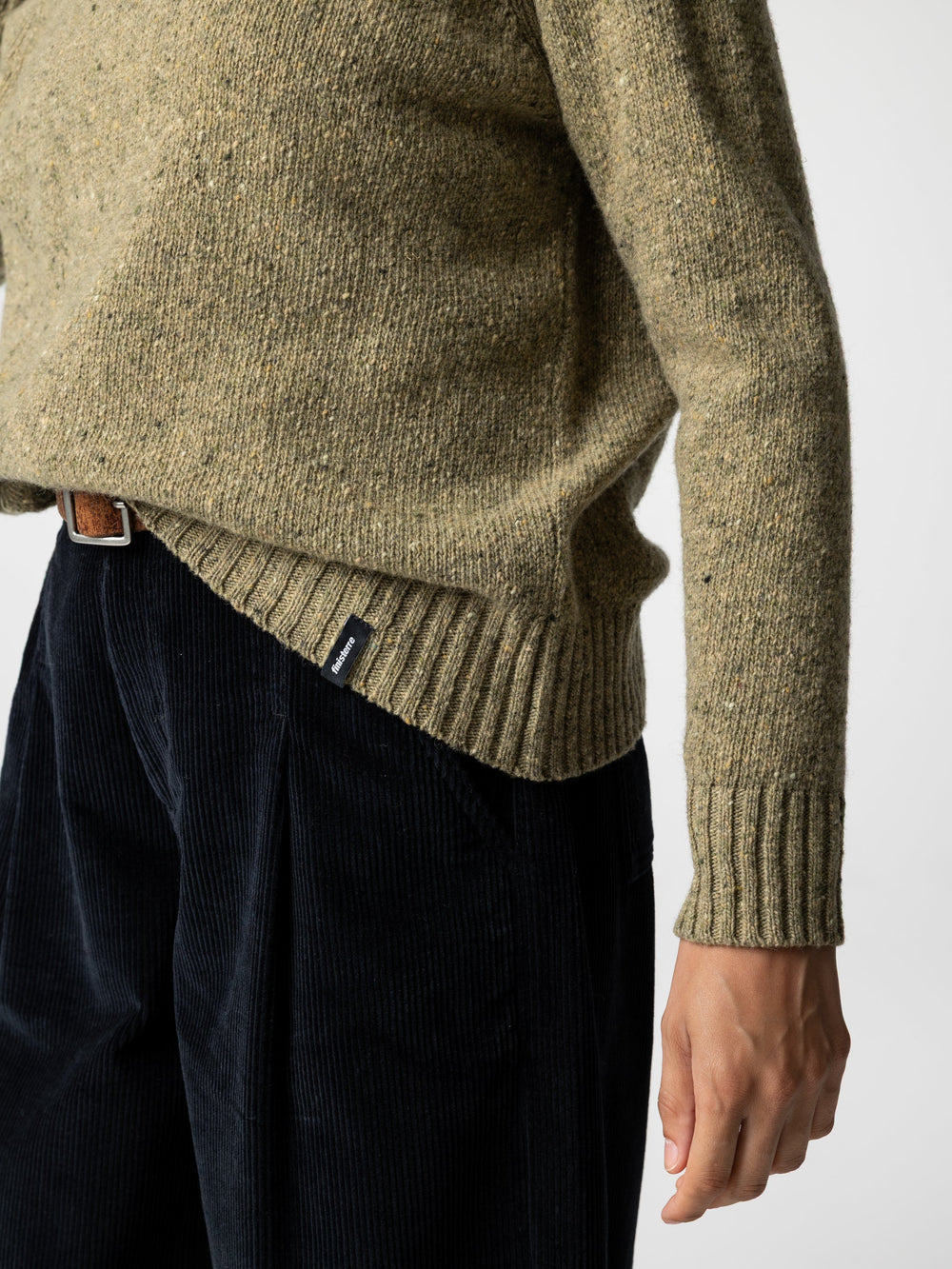 Merino Crew Knit Jumper in Seagrass - Farne