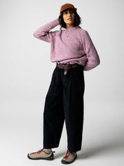 Merino Crew Knit Jumper in Purple - Farne