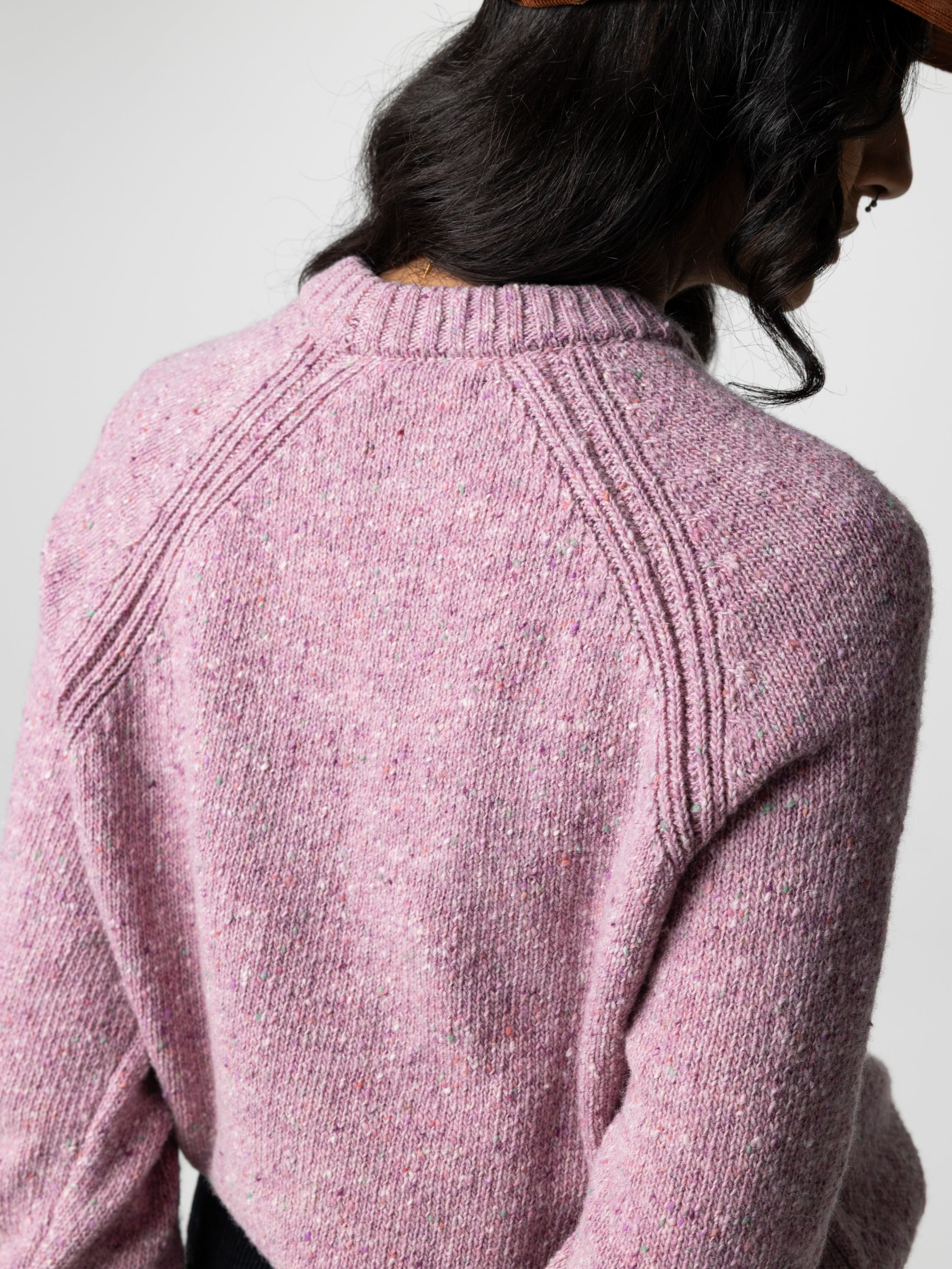 Merino Crew Knit Jumper in Purple - Farne
