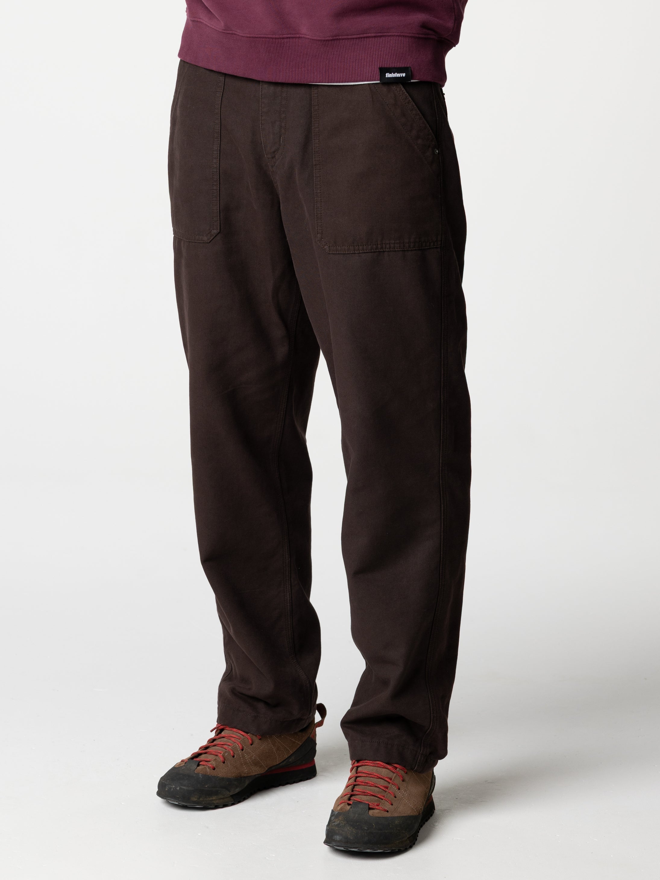 Organic Cotton Flannel Lined Trousers in Brown