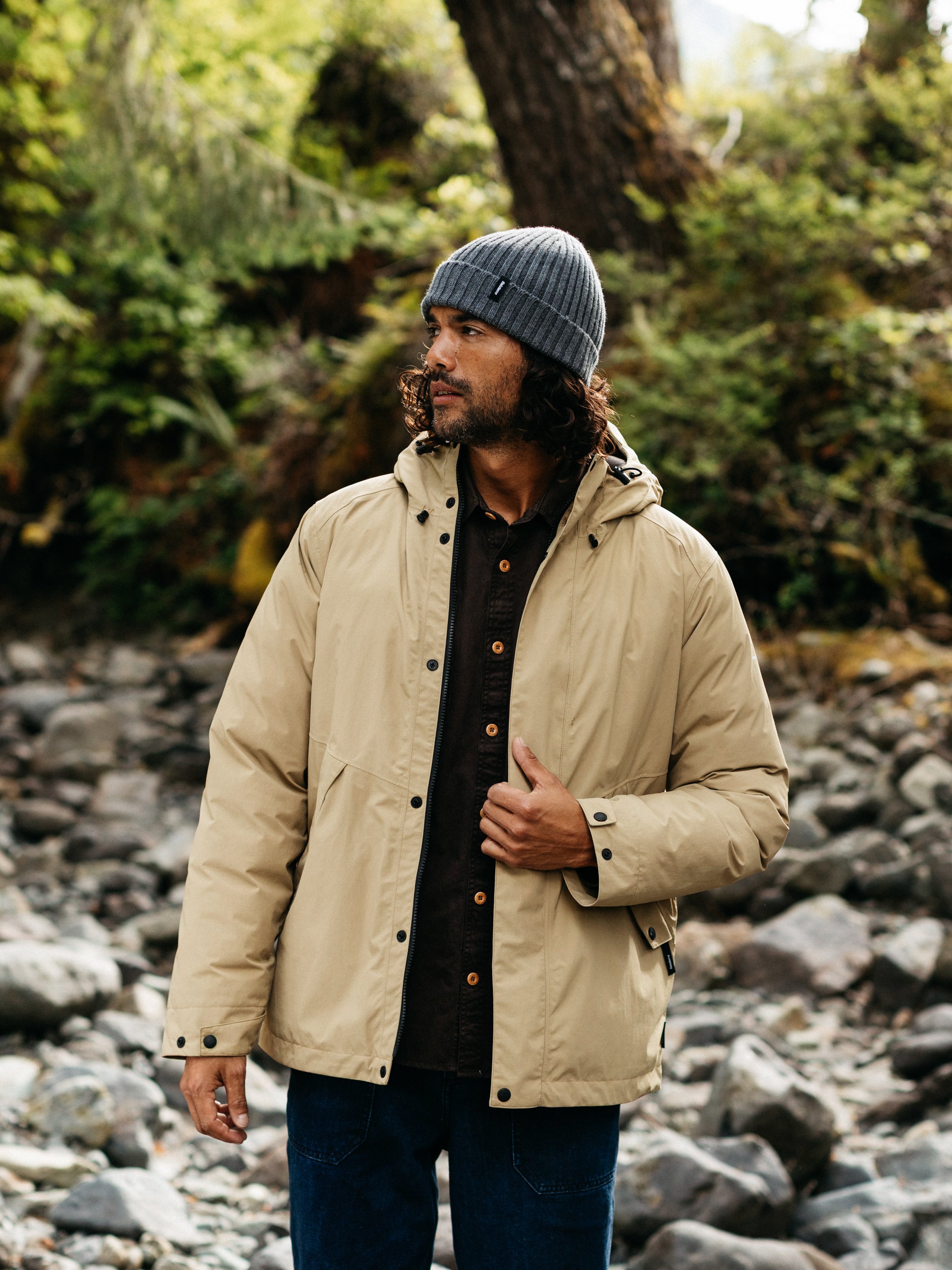 Recycled Waterproof Jacket in Flint