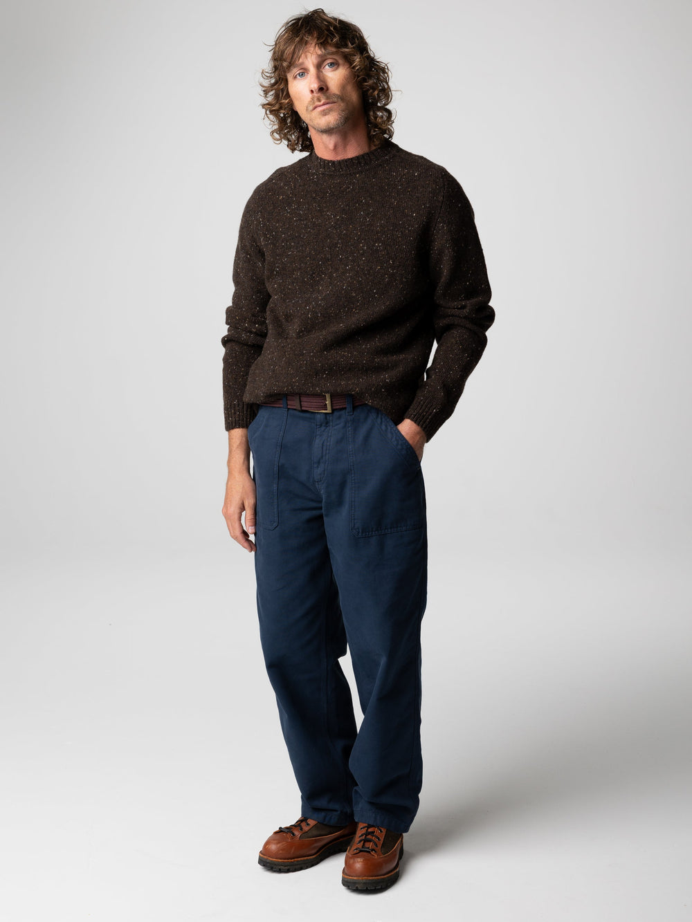 Wool Jumper in Brown - Furlong
