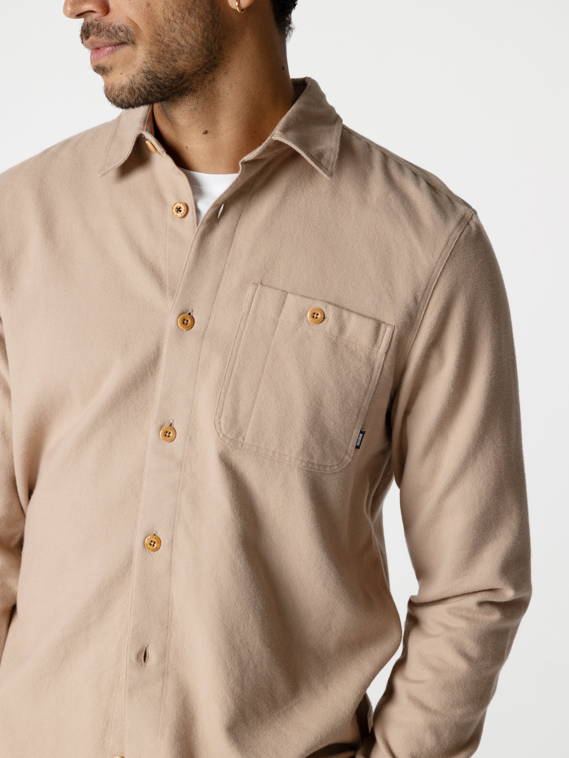 Organic Cotton Shirt in Taupe - Gylly