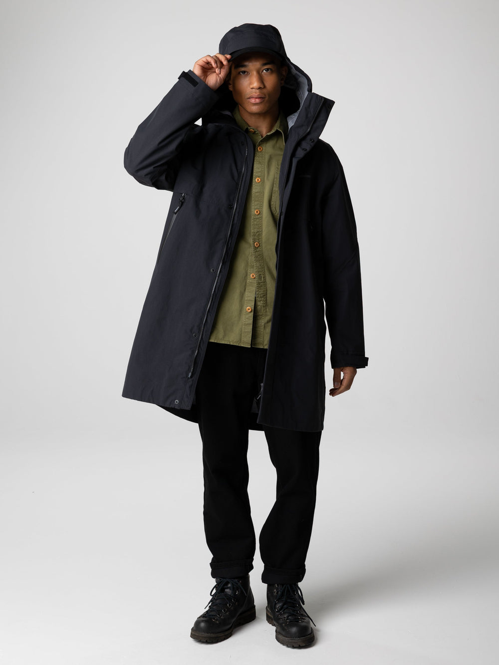 Recycled Longline Waterproof in Black