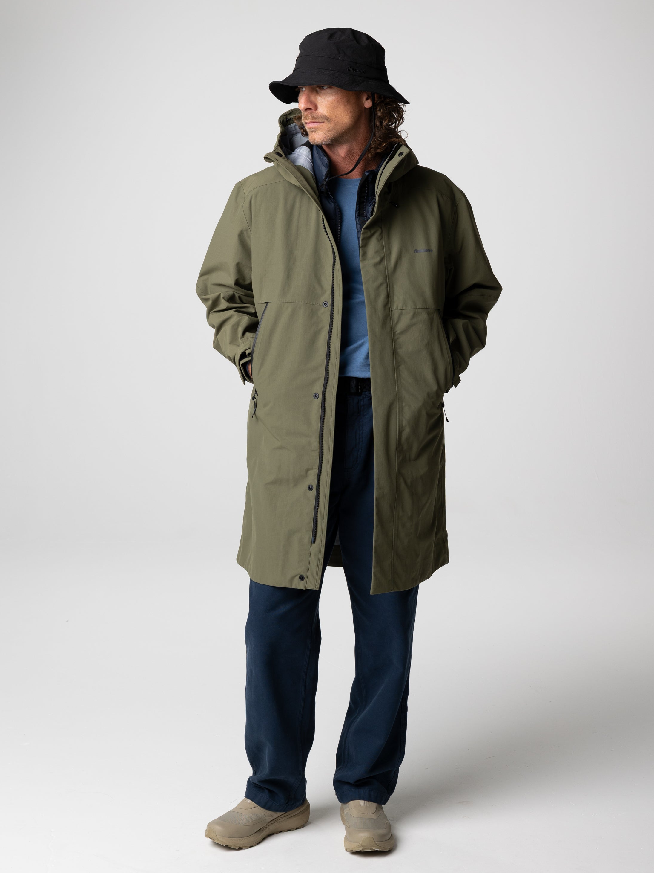 Recycled Longline Waterproof in Olive