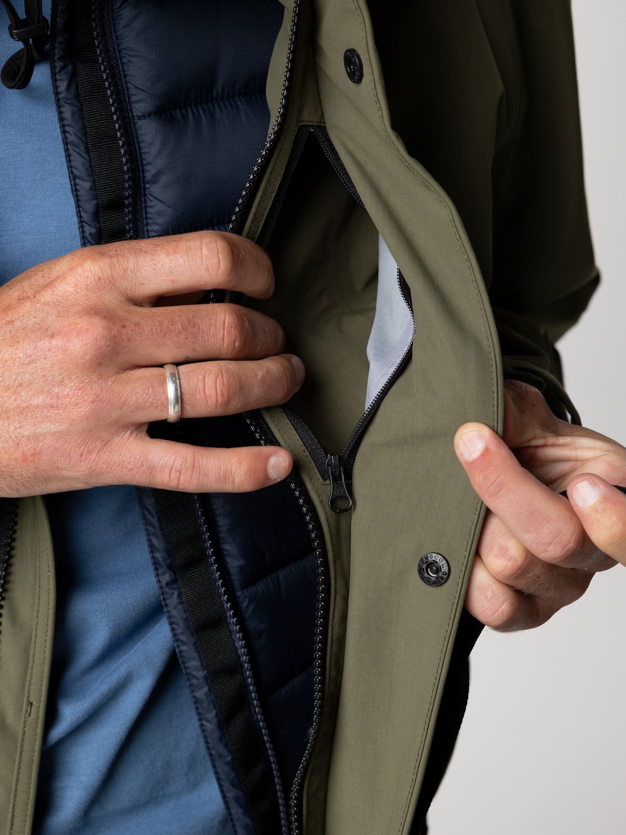 Recycled Longline Waterproof in Olive