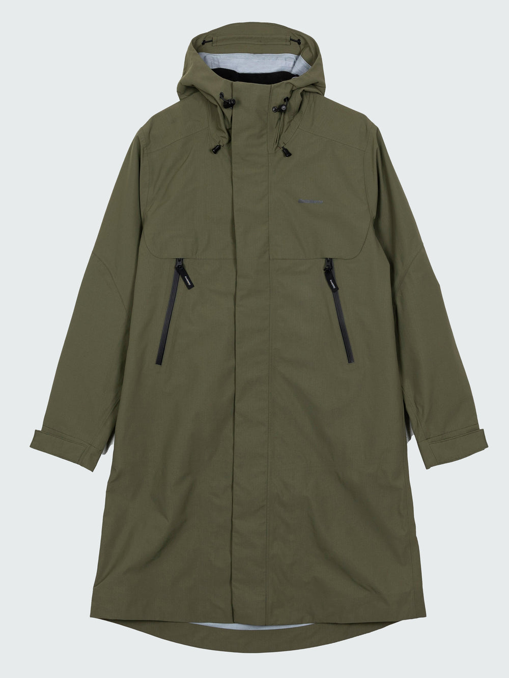 Recycled Longline Waterproof Jacket in Olive - Stormbird