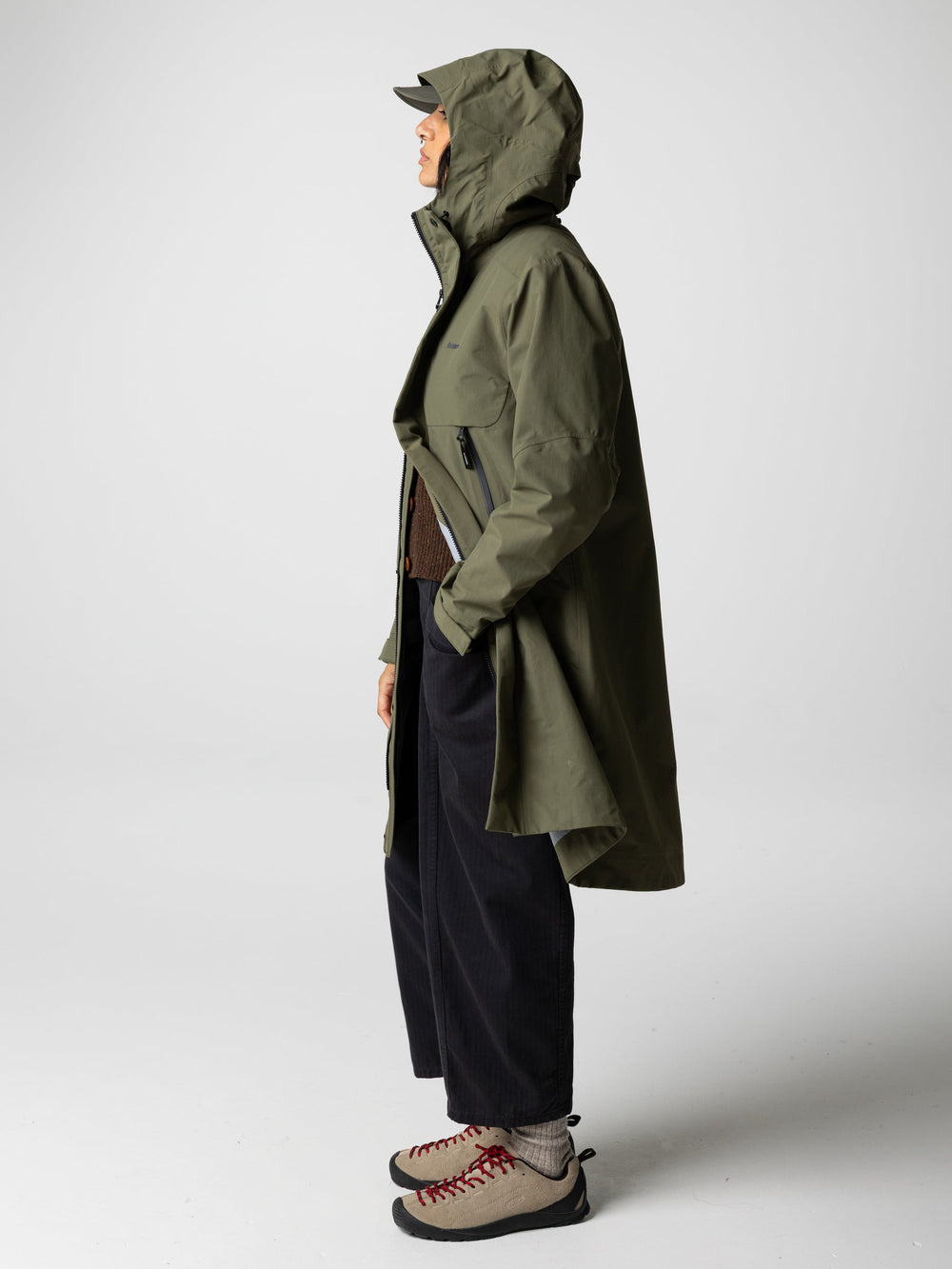 Recycled Longline Waterproof Jacket in Olive - Stormbird