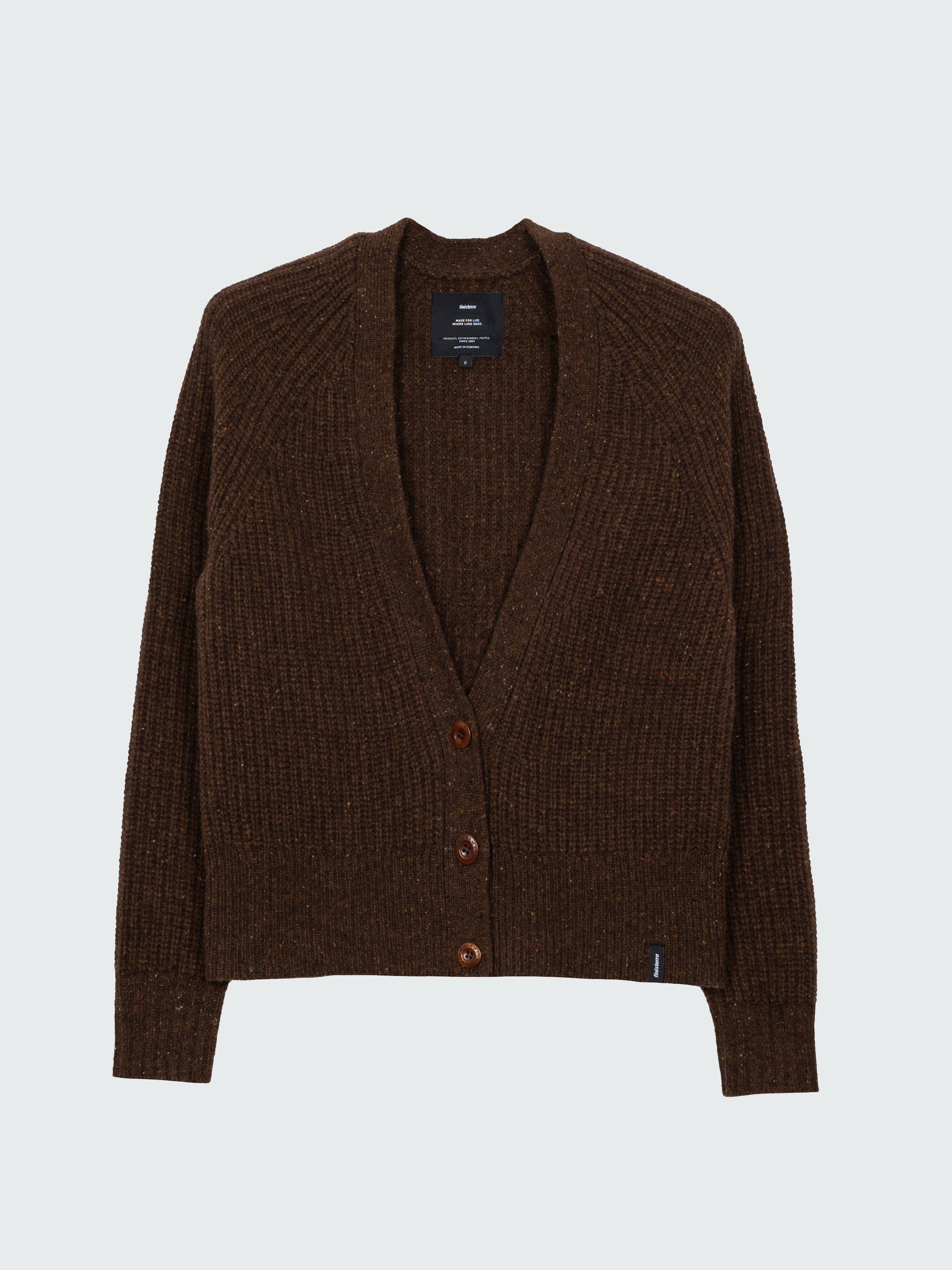 Wool Knit Cardigan in Brown - Mora
