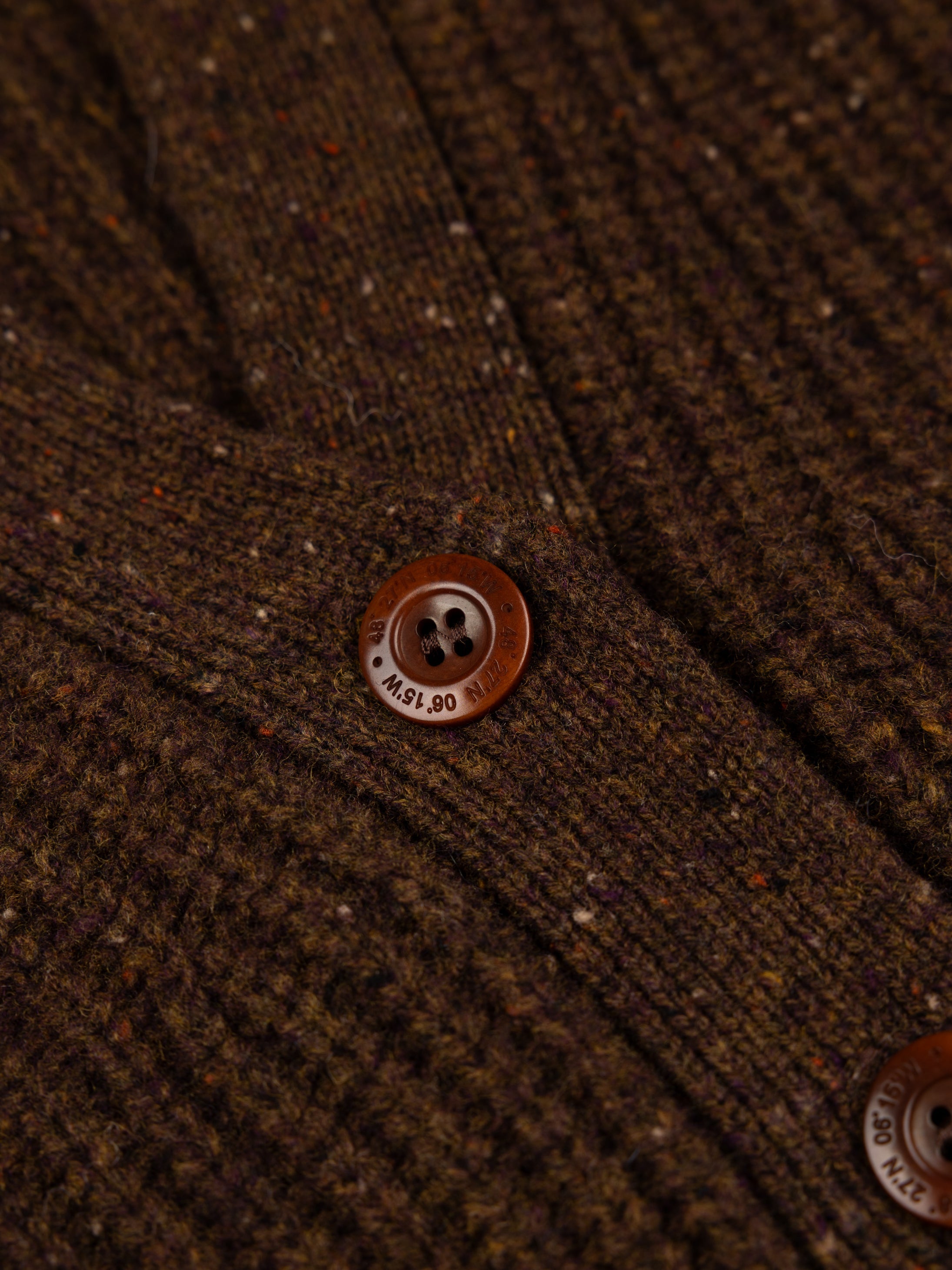 Wool Knit Cardigan in Brown - Mora