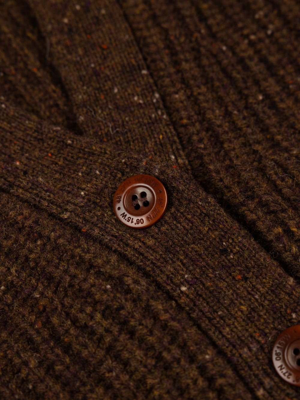 Wool Knit Cardigan in Brown - Mora