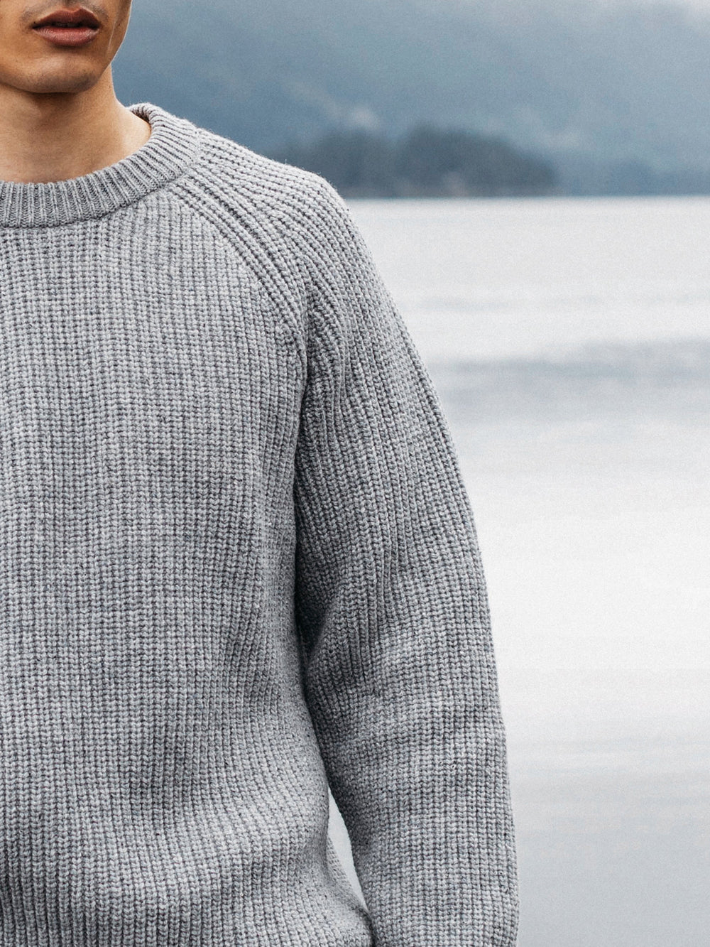 Wool Jumper in Grey Blue - Mora