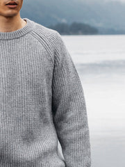 Wool Jumper in Grey Blue - Mora
