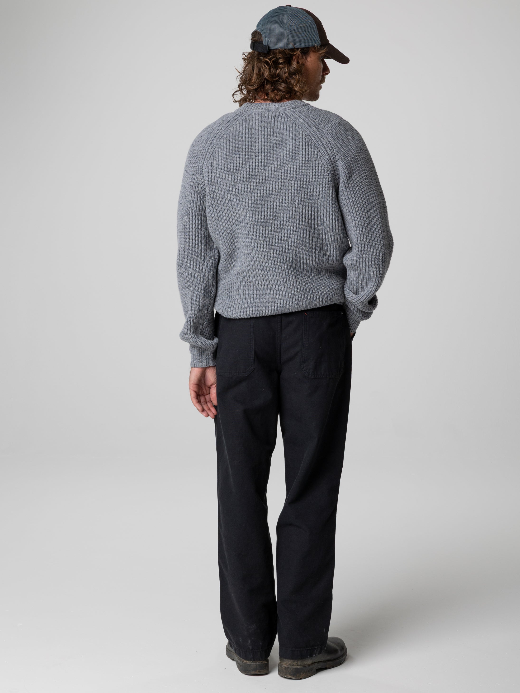 Wool Jumper in Grey Blue - Mora