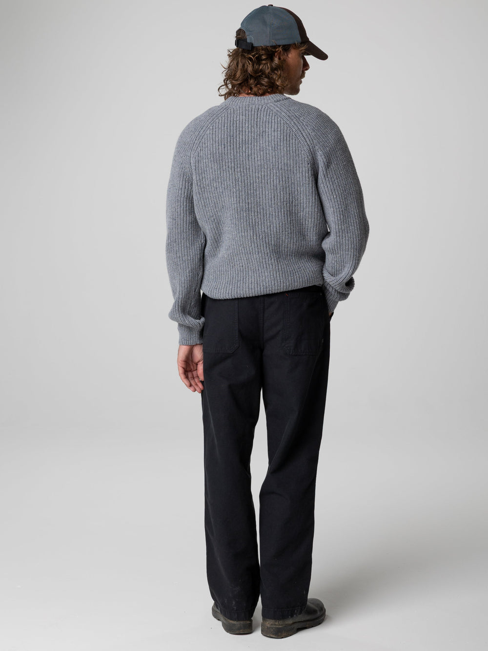 Wool Jumper in Grey Blue - Mora