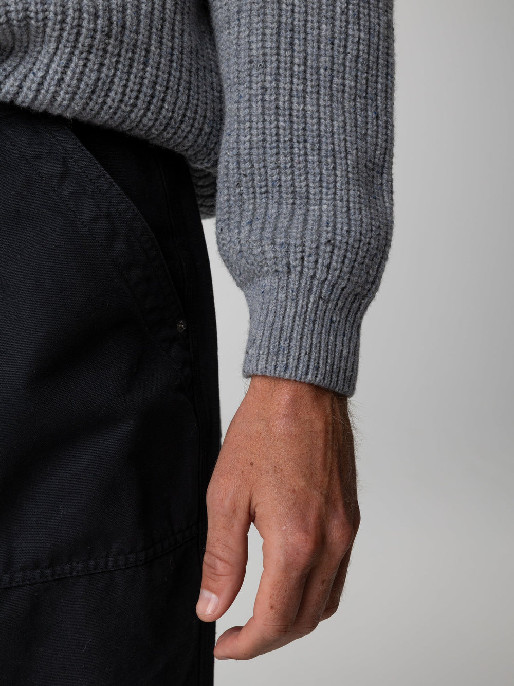 Wool Jumper in Grey Blue - Mora