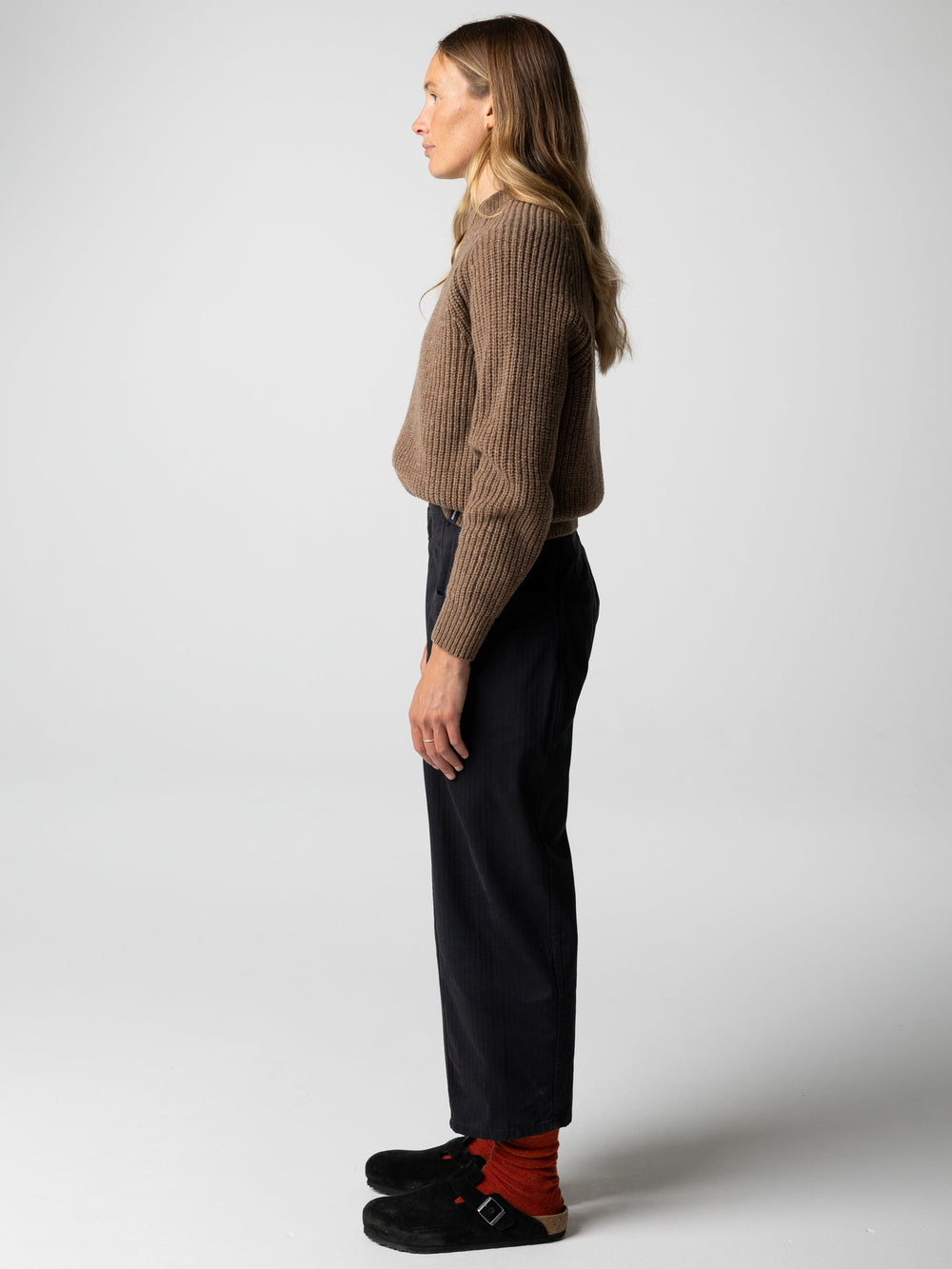 Wool Knit Jumper in Brown - Mora