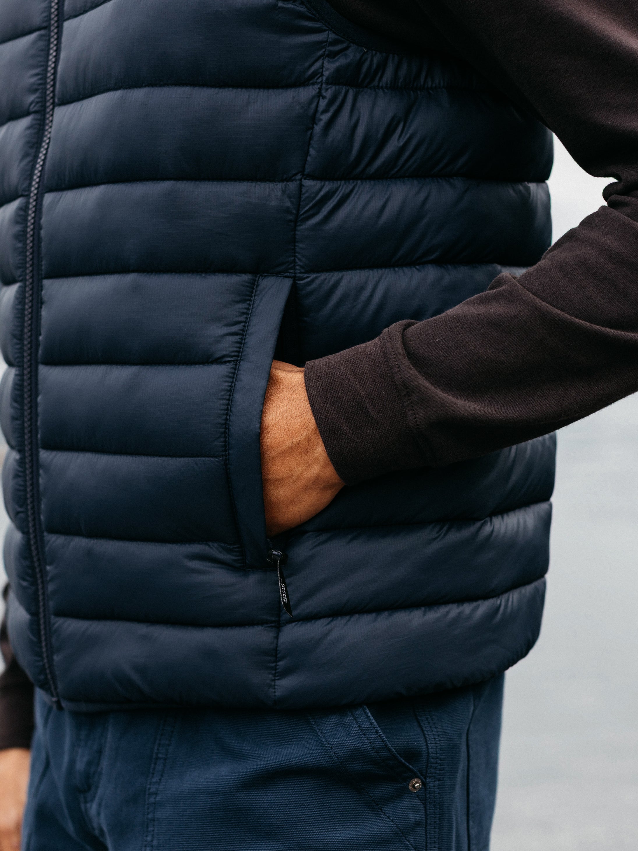 Recycled Gilet in Navy - Nimbus