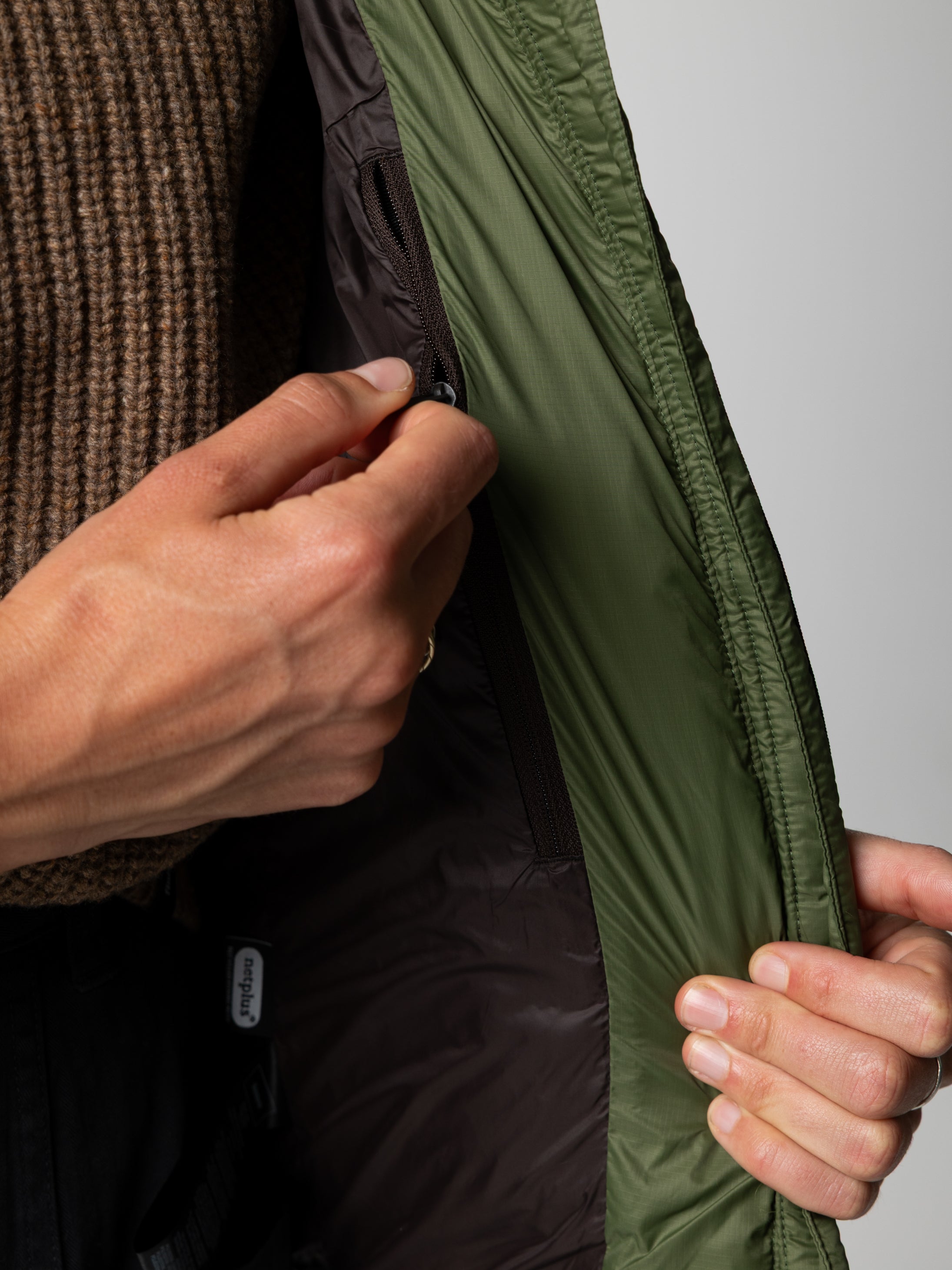 Recycled Hooded Jacket in Seagrass - Nimbus