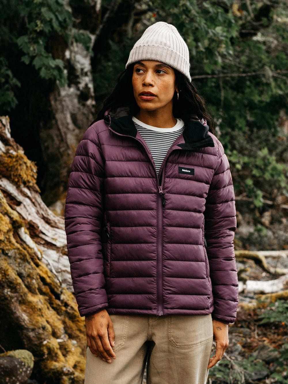 Recycled Hooded Jacket in Plum - Nimbus