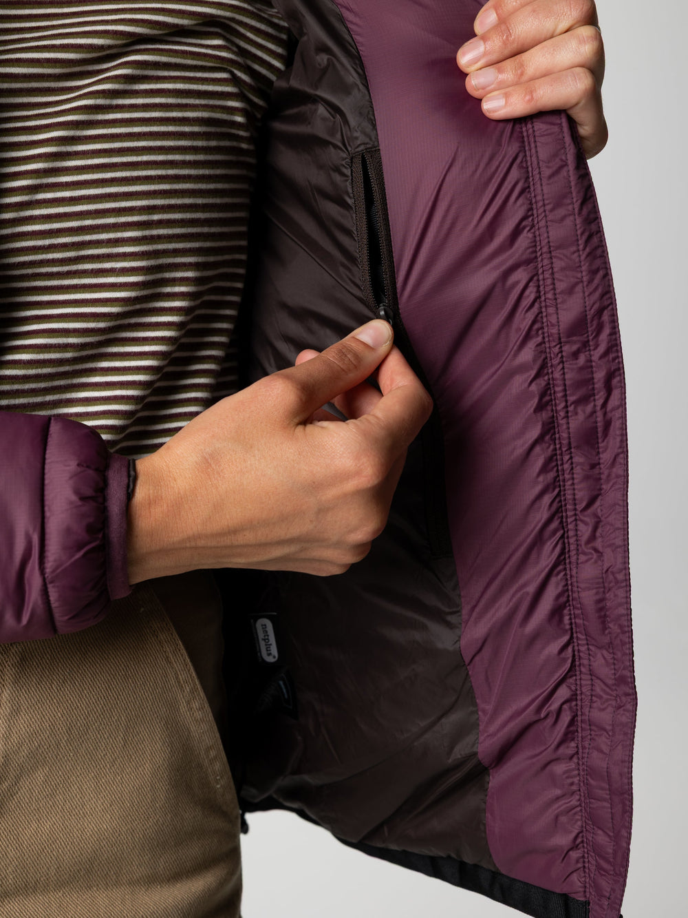 Recycled Hooded Jacket in Plum - Nimbus