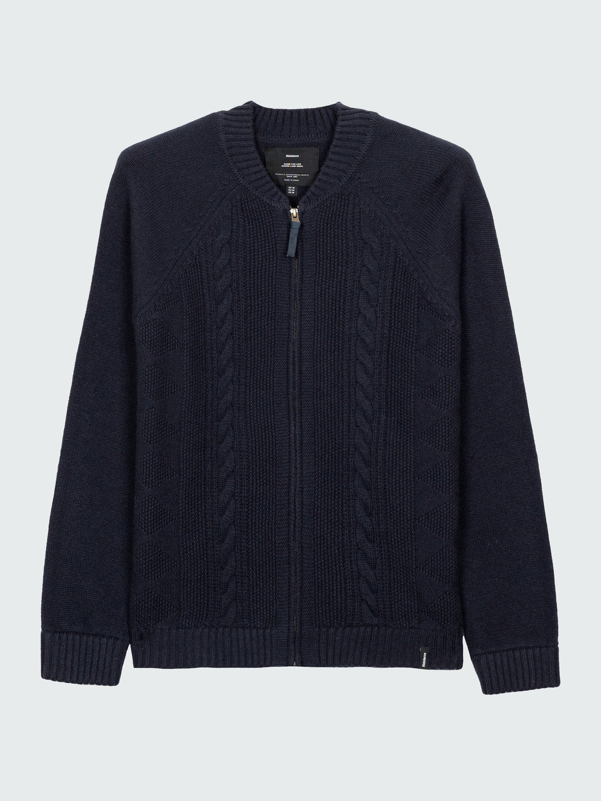 Wool Knit Cardigan in Navy - Polperro