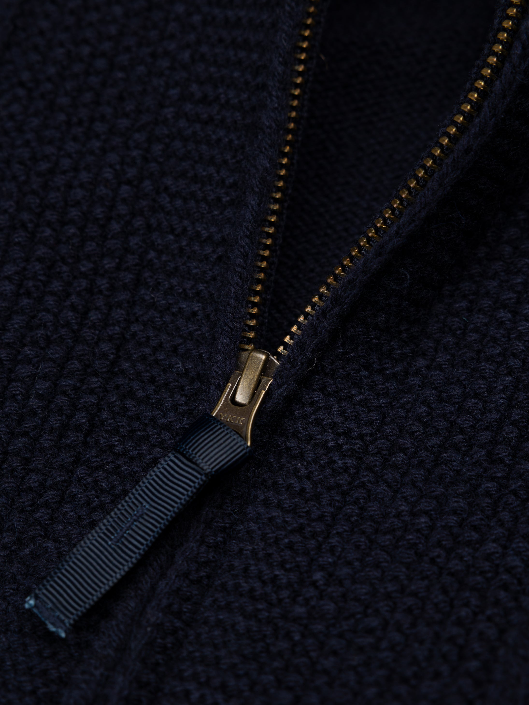 Wool Knit Cardigan in Navy - Polperro