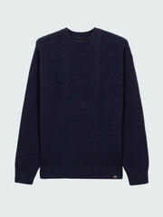 Wool Knit Jumper in Navy - Polperro