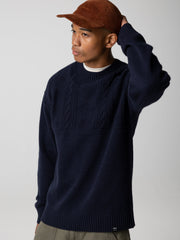 Wool Knit Jumper in Navy - Polperro
