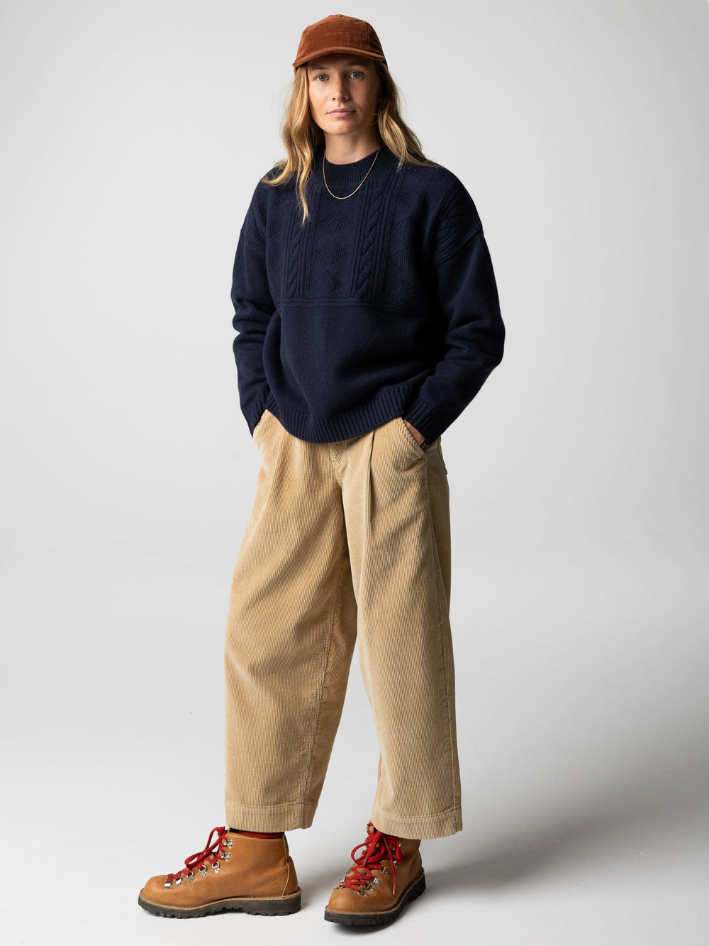 Wool Knit Jumper in Navy - Polperro