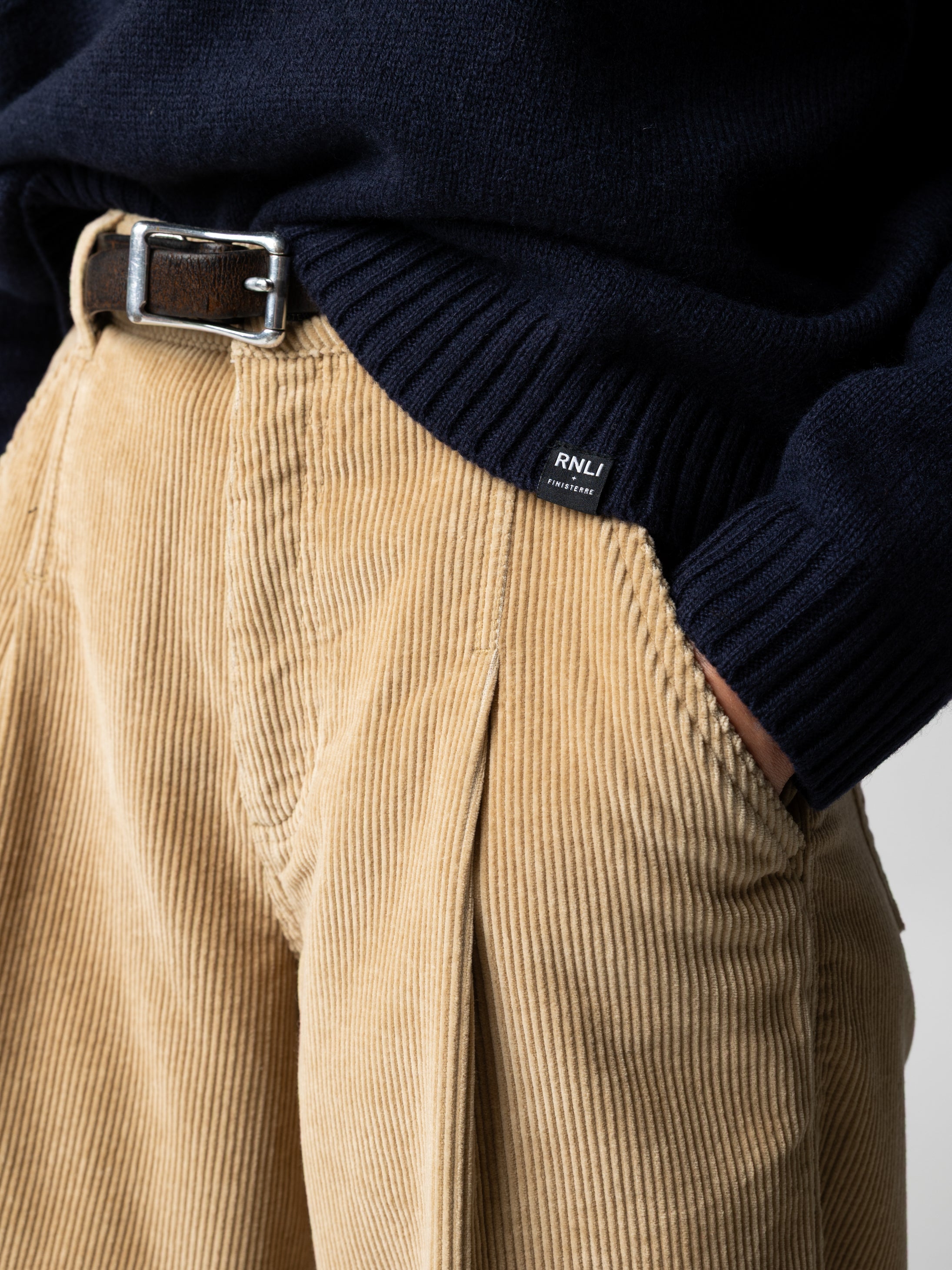 Wool Knit Jumper in Navy - Polperro