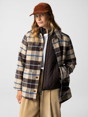 Wool Blend Blanket Jacket in Calico Multi - Stowe